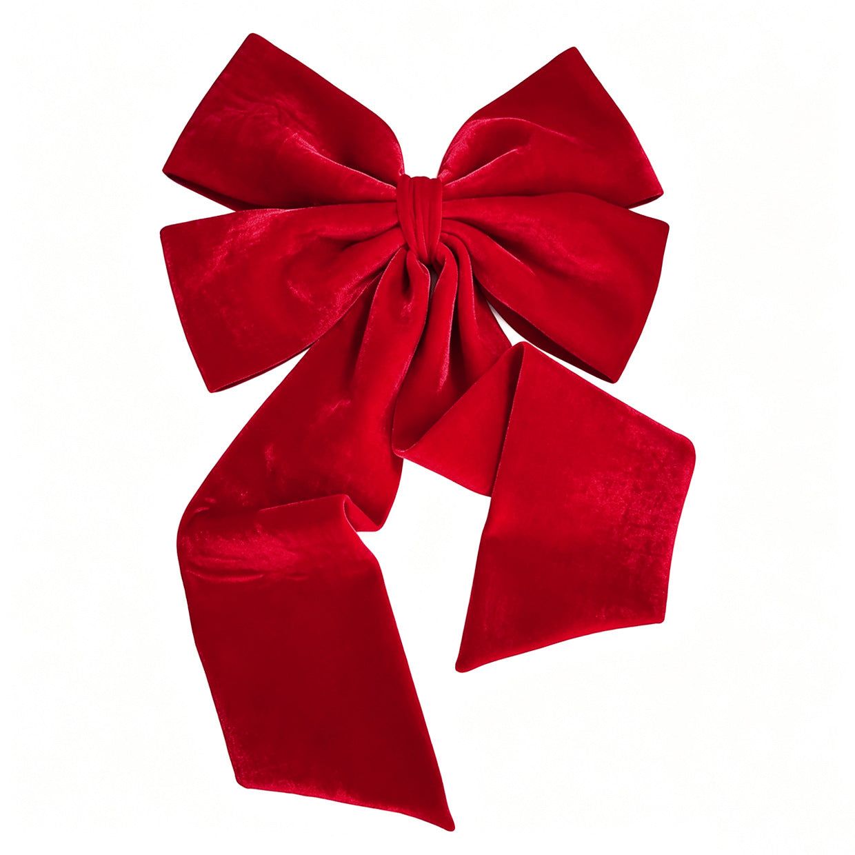 Roter Samt-Doppelschleifen-Deko, 62x111 cm – Hochwertige Weihnachtsdekoration für Hochzeiten, Trauerfeiern, Shop-Deko, ganzjährig einsetzbar