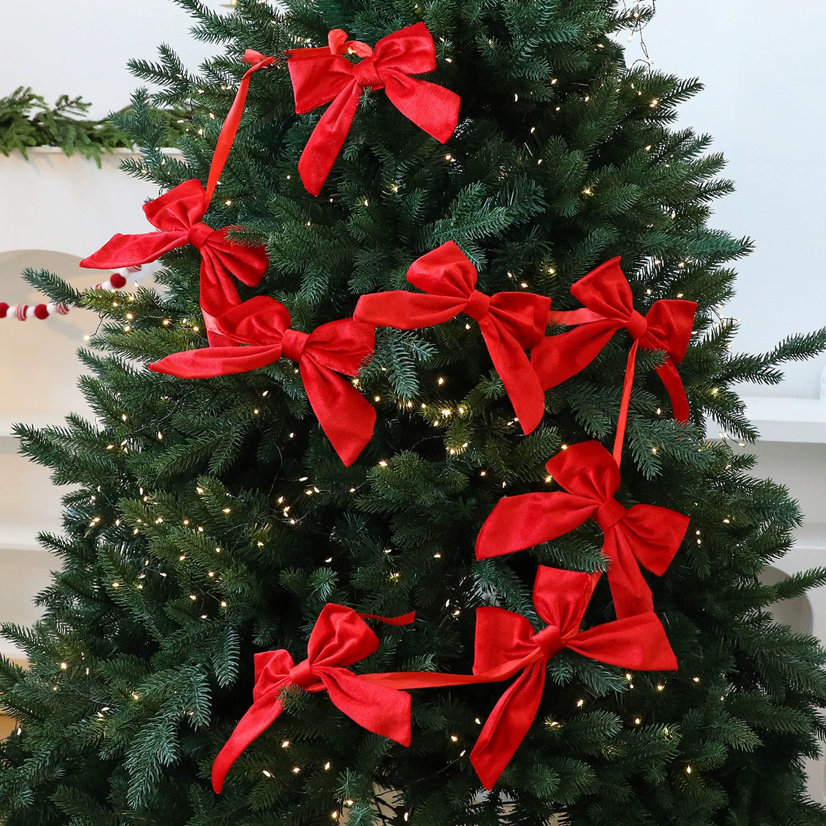 Butterfly-Schleifen-Girlande 180 cm, künstliche Weihnachtsdekoration für Hotel, Schaufenster, Hochzeit, Festliche Raumgestaltung