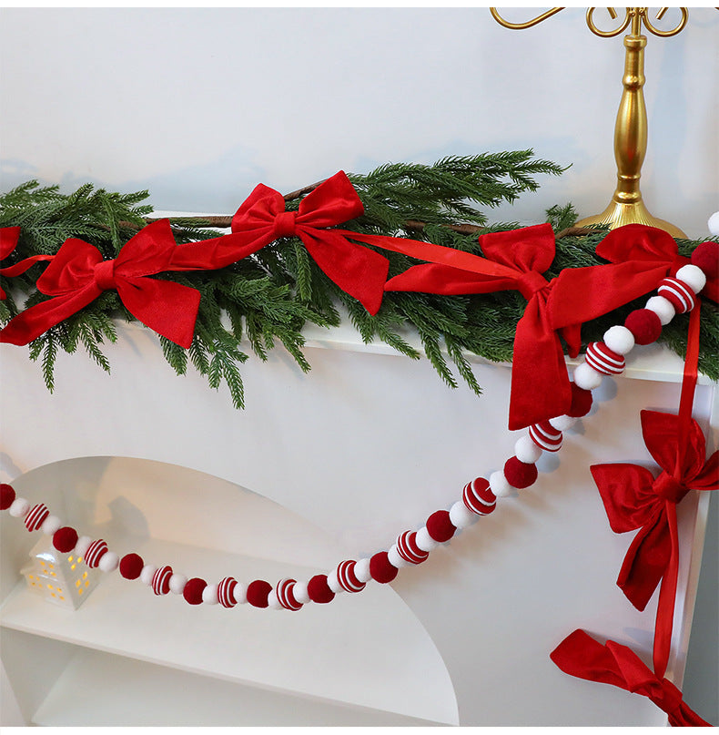 Butterfly-Schleifen-Girlande 180 cm, künstliche Weihnachtsdekoration für Hotel, Schaufenster, Hochzeit, Festliche Raumgestaltung