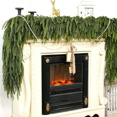Künstliche Norfolk-Tanne Ranken 270 cm – Dekorative Kunststoff-Pflanzen für Weihnachten, Hochzeit, Innenraum, Shop-Deko, langlebig & pflegeleicht