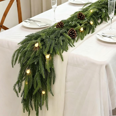 Künstliche Norfolk-Tanne Ranken 270 cm – Dekorative Kunststoff-Pflanzen für Weihnachten, Hochzeit, Innenraum, Shop-Deko, langlebig & pflegeleicht