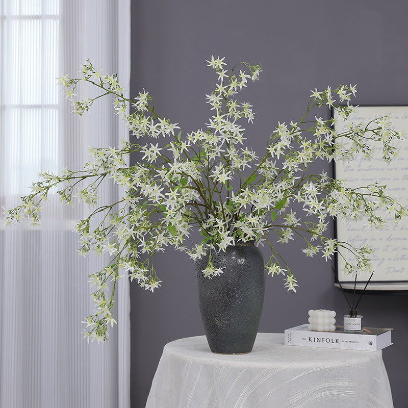 Künstliche Spirea mit Orchideen-Dekor, 120 cm, realistisch aussehende Zweige für Hochzeiten, Home Decor und Gewerberäume