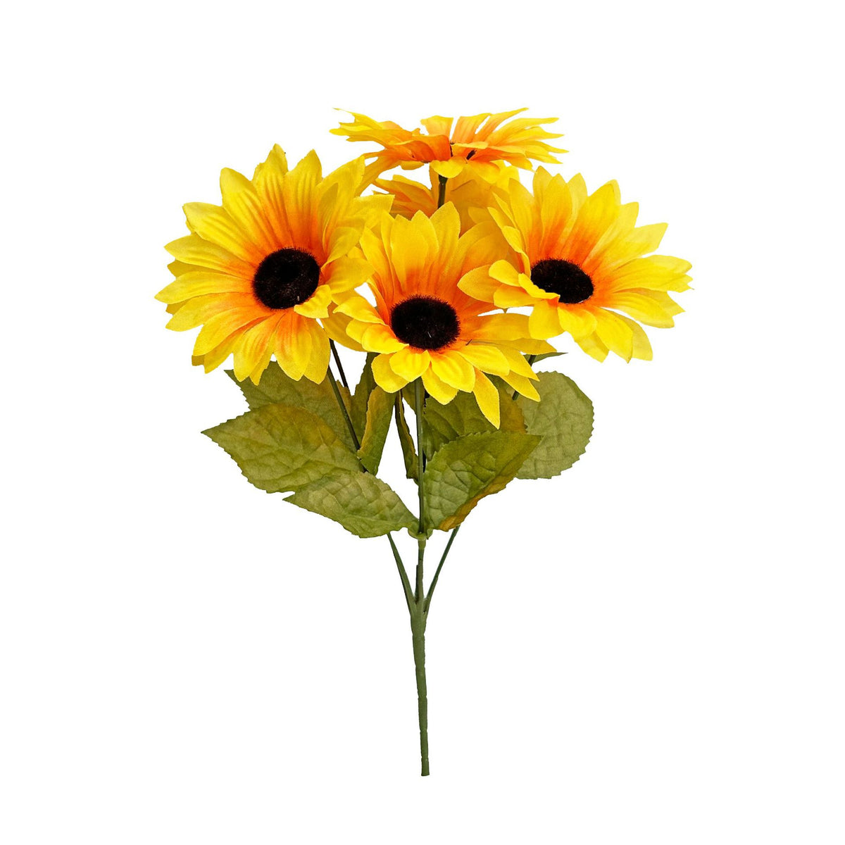 Künstliche Sonnenblumenstrauß, 6 Köpfe, 31 cm, Seidenstoff, Hochzeitsdeko, Grabschmuck, Innenraum, ganzjährig, ohne Vase