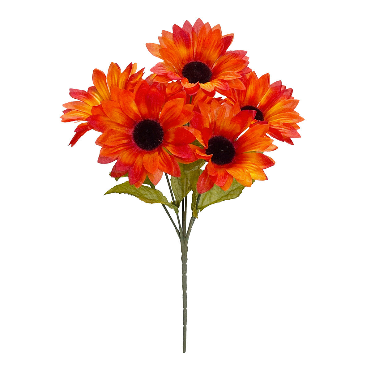 Künstliche Sonnenblumenstrauß, 6 Köpfe, 31 cm, Seidenstoff, Hochzeitsdeko, Grabschmuck, Innenraum, ganzjährig, ohne Vase