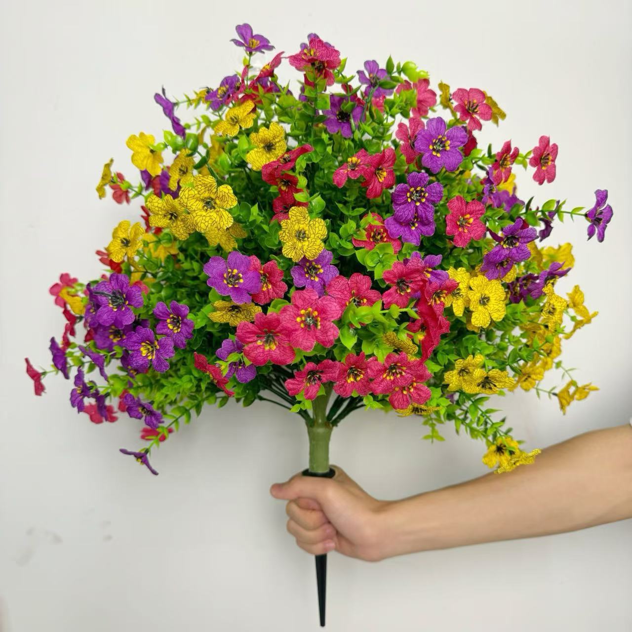 Künstliche Veilchen aus Kunststoff, 35 cm, für Hochzeiten, Außendekoration, Grabgestaltung