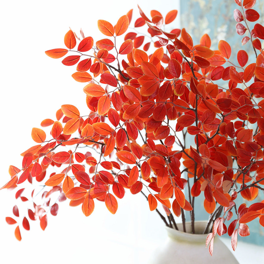Künstliche Lianenblätter Paulownia 80 cm, ländlich-modern, für Hochzeiten, Schaufenster, Innenraum-Deko, 3 Farben, 32 cm breit, biegbare Stiele