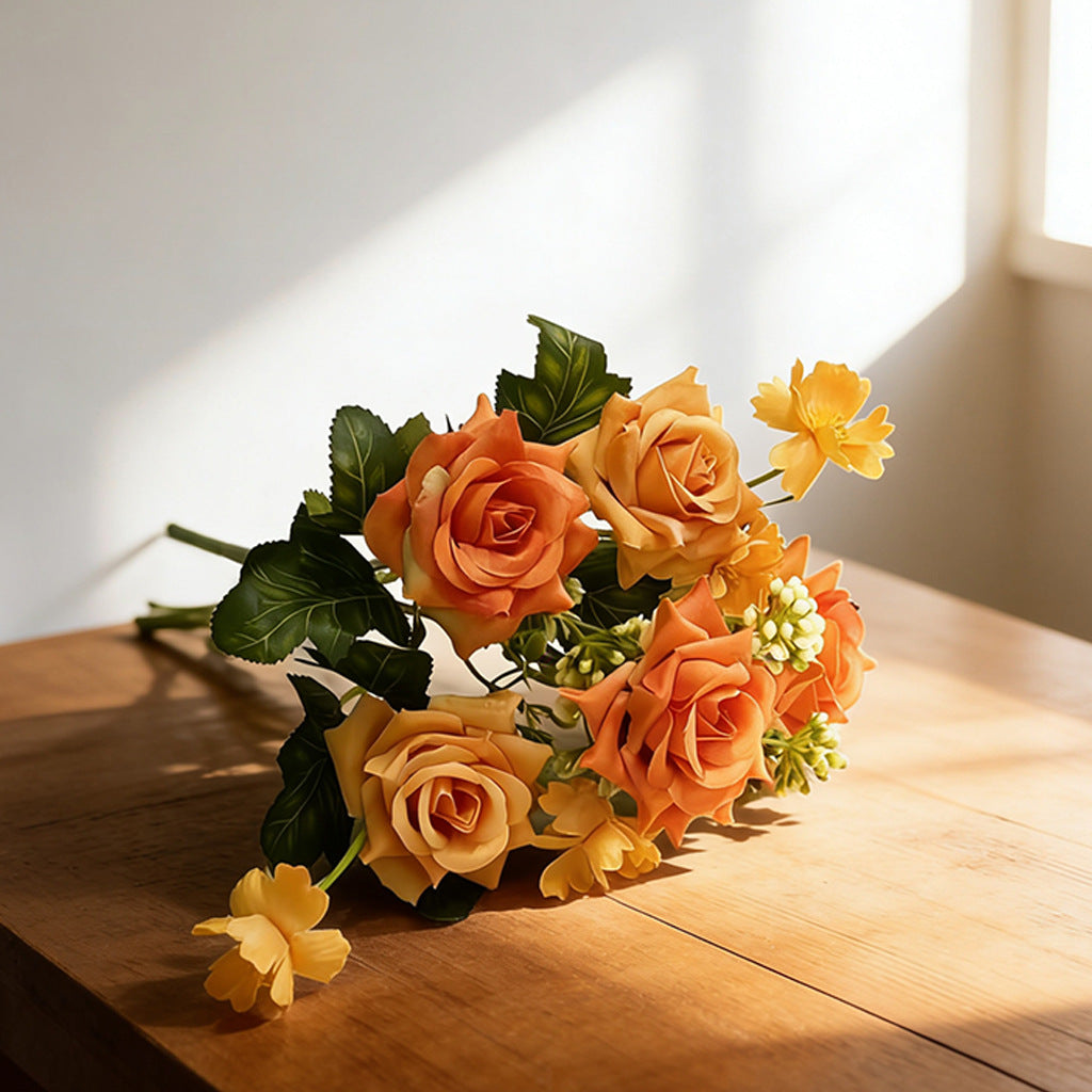 Künstliche Rose, 29 cm, gemischte Materialien – Hochwertige Dekoration für Hochzeit, Hotel, Gastronomie, Innenraumgestaltung