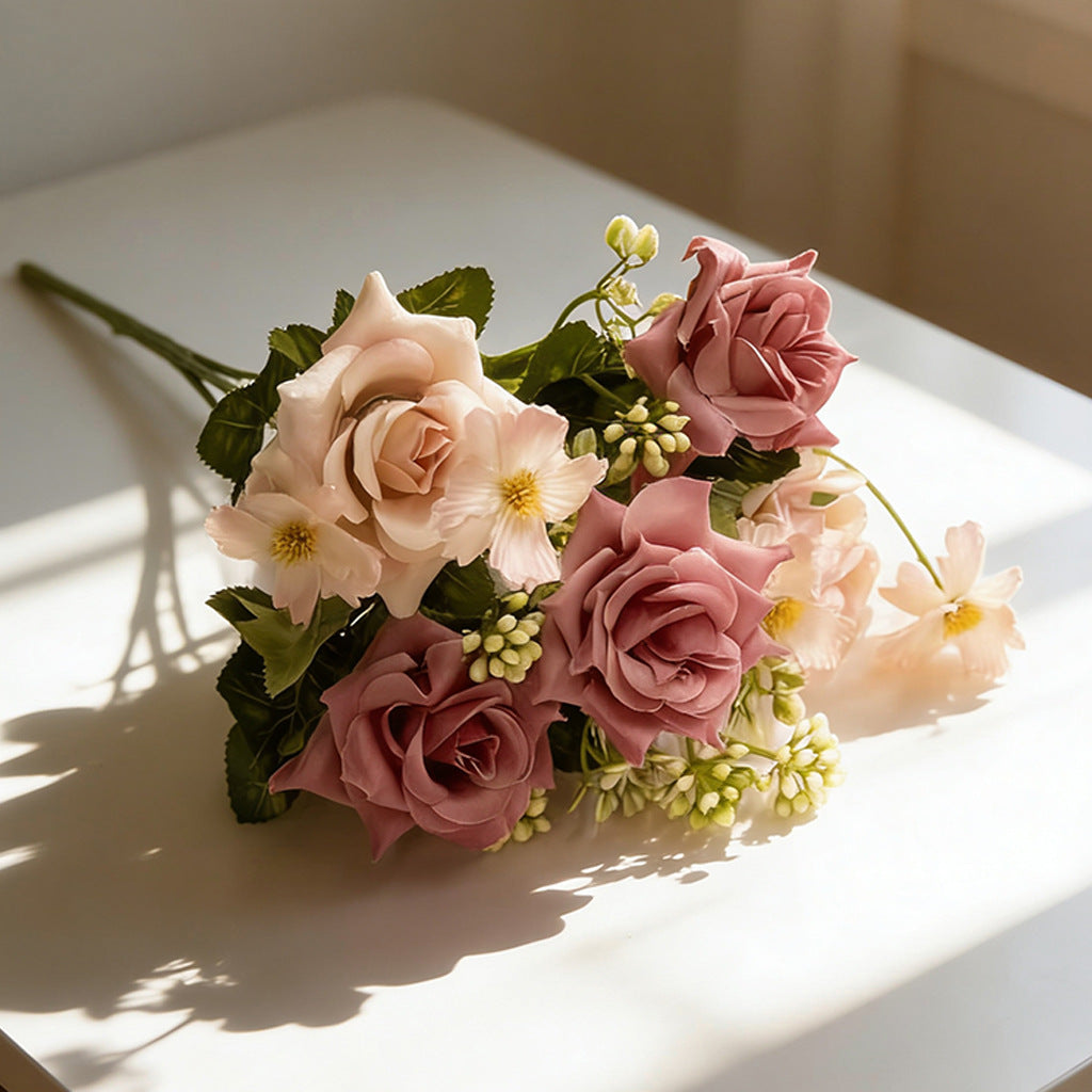 Künstliche Rose, 29 cm, gemischte Materialien – Hochwertige Dekoration für Hochzeit, Hotel, Gastronomie, Innenraumgestaltung