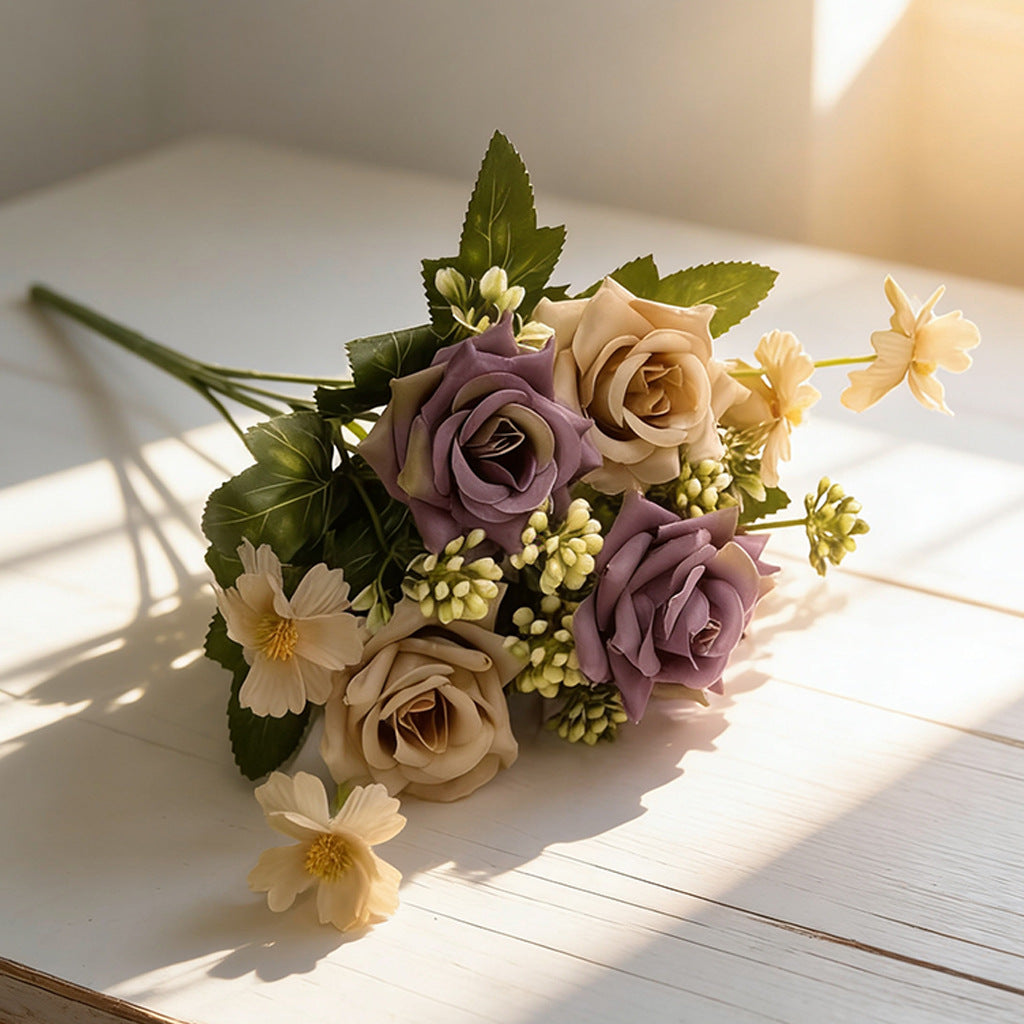 Künstliche Rose, 29 cm, gemischte Materialien – Hochwertige Dekoration für Hochzeit, Hotel, Gastronomie, Innenraumgestaltung