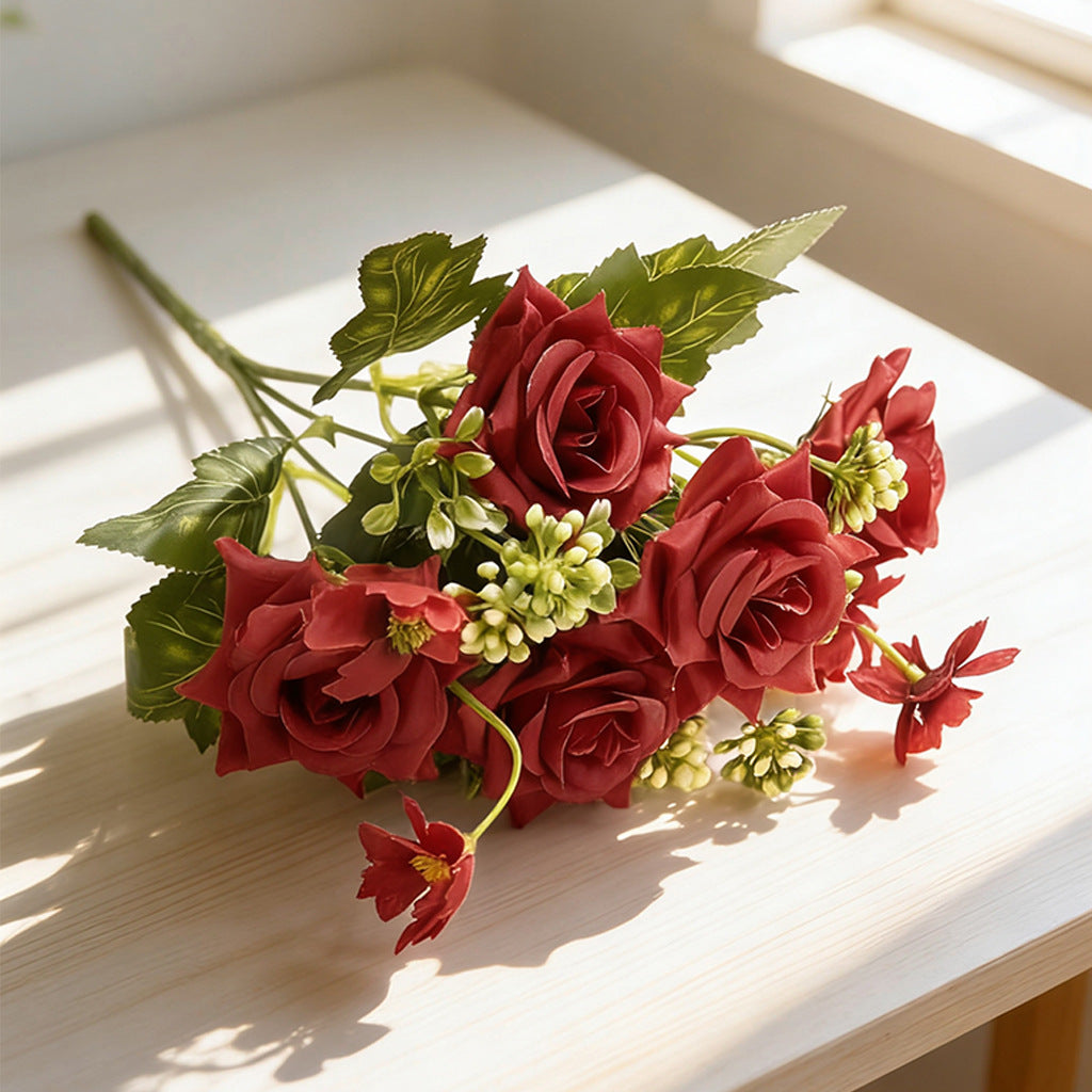 Künstliche Rose, 29 cm, gemischte Materialien – Hochwertige Dekoration für Hochzeit, Hotel, Gastronomie, Innenraumgestaltung