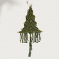 Handgefertigte Baumwoll-Seil Weihnachtsbaum Franse Dekoration, 61x30 cm, Wandbehang für Hochzeit, Café, Zuhause, Geschenk, ganzjährig nutzbar