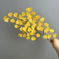 Künstliche Ginkgo-Zweige 46 cm, gelb-grün, realistische Blätter für Hochzeit, Dekoration, Vase, Shop, Büro, Innen & Außen
