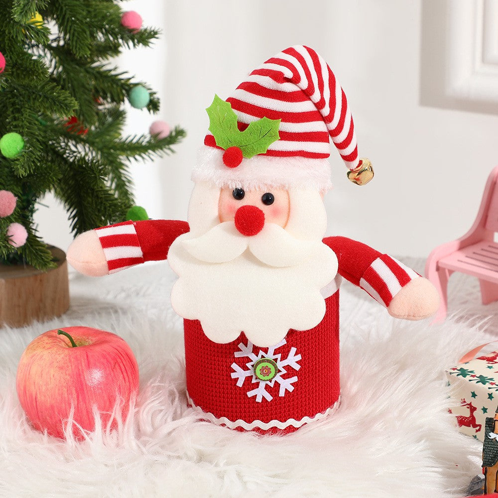 Weihnachts-Deko Geschenkbox Apfelkorb, 28 cm hoch, für Süßigkeiten Obst, Schneemann Rentier, Festtagsdekoration, Gastgeschenk, Hochzeit, Café, Hotel