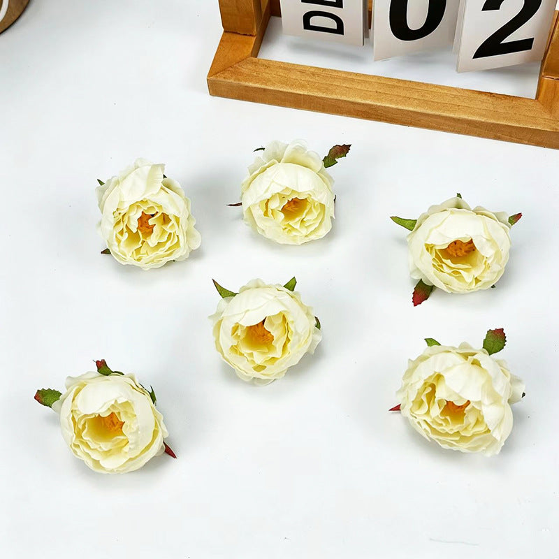 Künstliche Pfingstrosen & Rosen aus Seide, 5 cm, 10 Stück, Hochzeit Dekoration, Floristik, DIY Bastelzubehör, Grabgestaltung, Innenraum