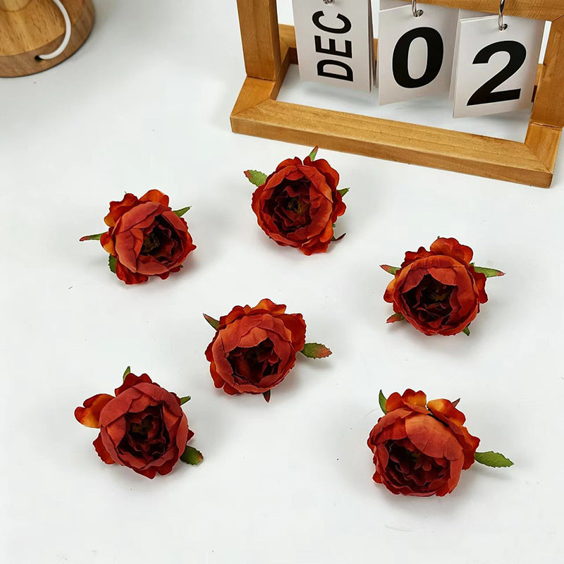 Künstliche Pfingstrosen & Rosen aus Seide, 5 cm, 10 Stück, Hochzeit Dekoration, Floristik, DIY Bastelzubehör, Grabgestaltung, Innenraum