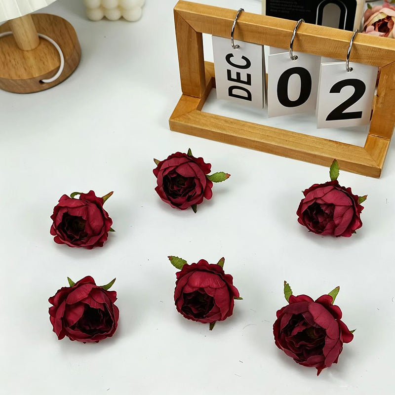 Künstliche Pfingstrosen & Rosen aus Seide, 5 cm, 10 Stück, Hochzeit Dekoration, Floristik, DIY Bastelzubehör, Grabgestaltung, Innenraum