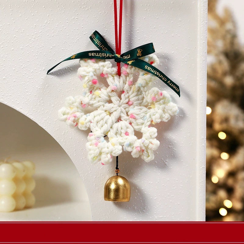 Handgefertigte Filz-Schneeflocken Weihnachtsbaum-Anhänger, 16 cm, Set mit 5 Designs – Dekoration für Fest, Hochzeit, Café