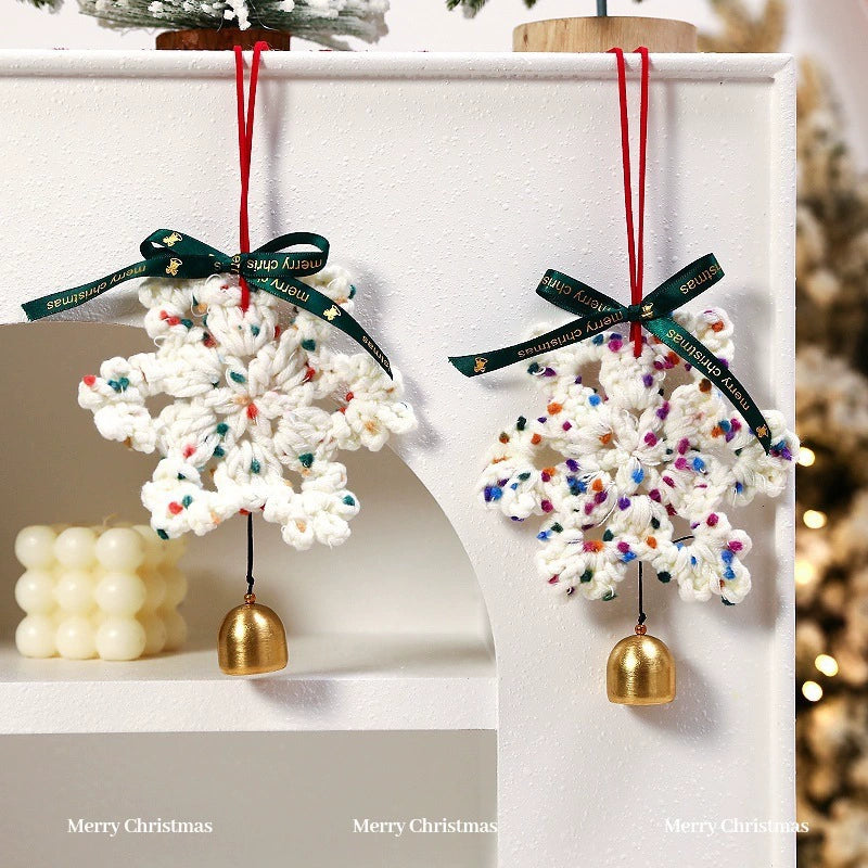 Handgefertigte Filz-Schneeflocken Weihnachtsbaum-Anhänger, 16 cm, Set mit 5 Designs – Dekoration für Fest, Hochzeit, Café