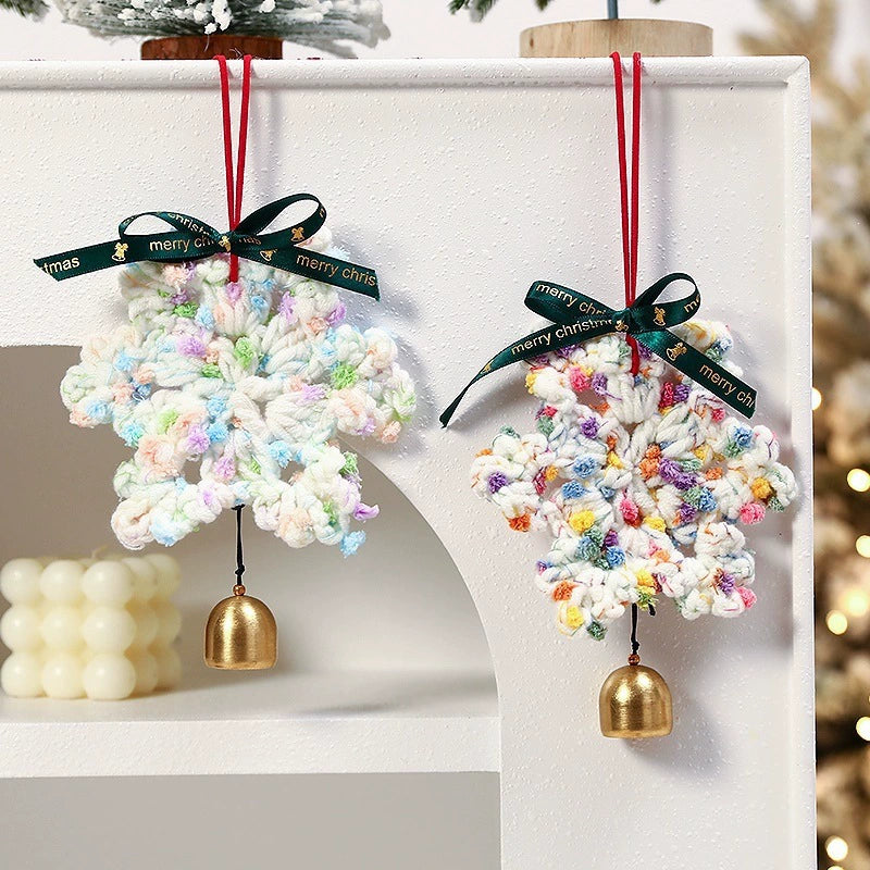 Handgefertigte Filz-Schneeflocken Weihnachtsbaum-Anhänger, 16 cm, Set mit 5 Designs – Dekoration für Fest, Hochzeit, Café