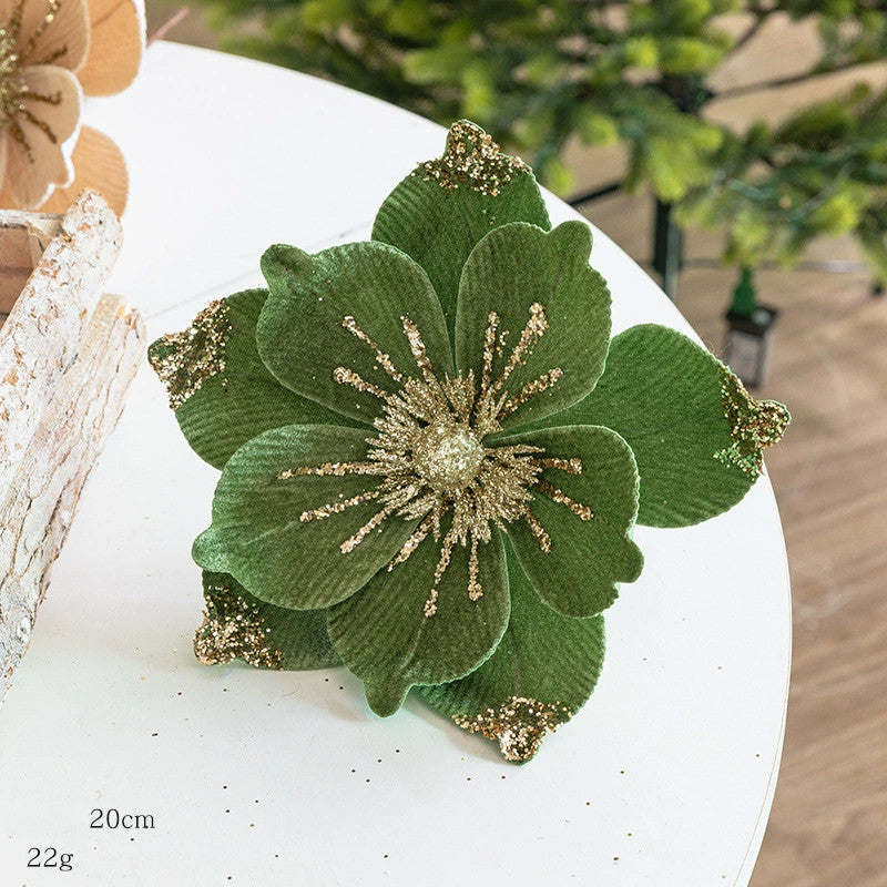 Weihnachtsbaum-Deko: Samtblumen in 5 Farben – Ø 20 cm, 22 g – DIY-Christbaumschmuck, Festtagsdekoration, Hochzeit & Event
