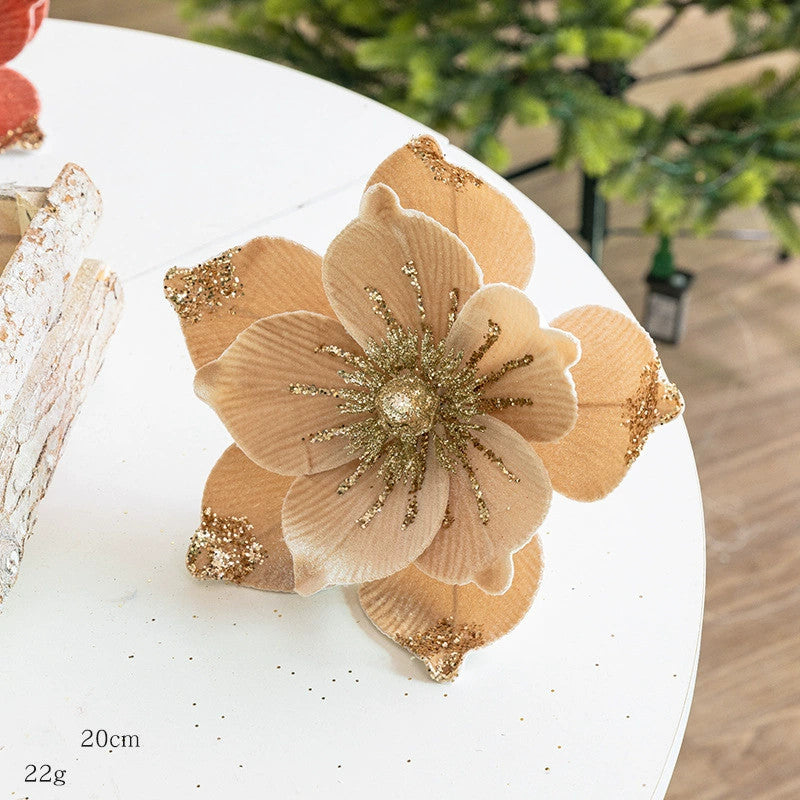 Weihnachtsbaum-Deko: Samtblumen in 5 Farben – Ø 20 cm, 22 g – DIY-Christbaumschmuck, Festtagsdekoration, Hochzeit & Event