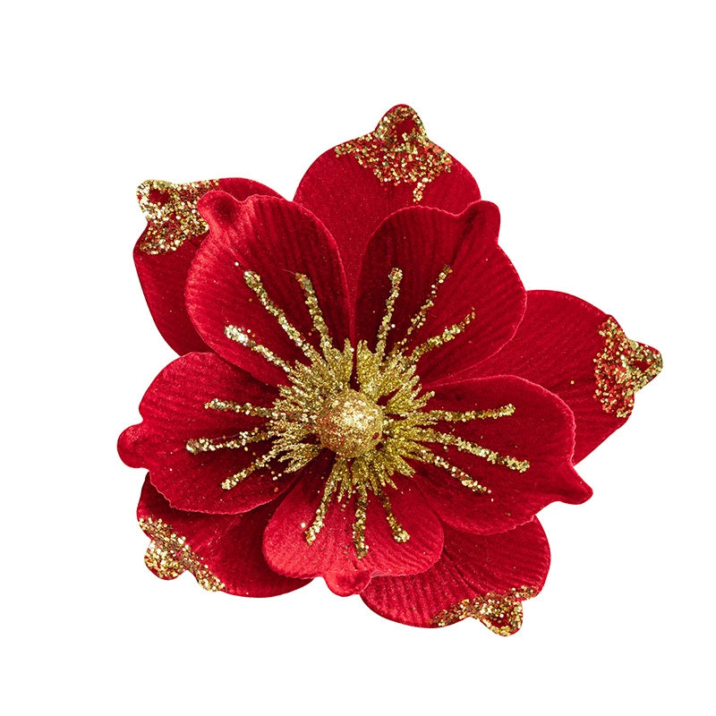 Weihnachtsbaum-Deko: Samtblumen in 5 Farben – Ø 20 cm, 22 g – DIY-Christbaumschmuck, Festtagsdekoration, Hochzeit & Event