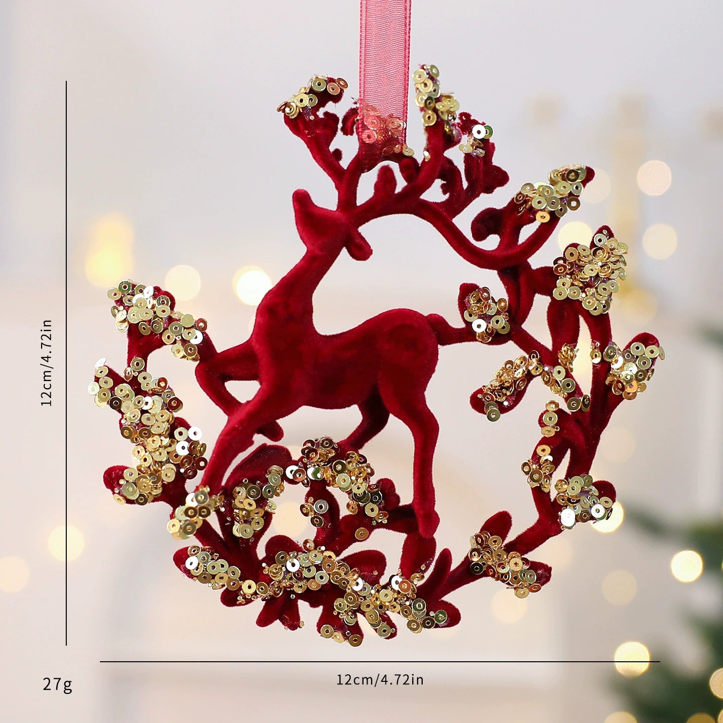 Rote Weihnachtsdekoration, Flockenschnee-Anhänger, 15 cm, hochwertiges Material, perfekt für Weihnachtsbaum, Tischdeko, Geschenk