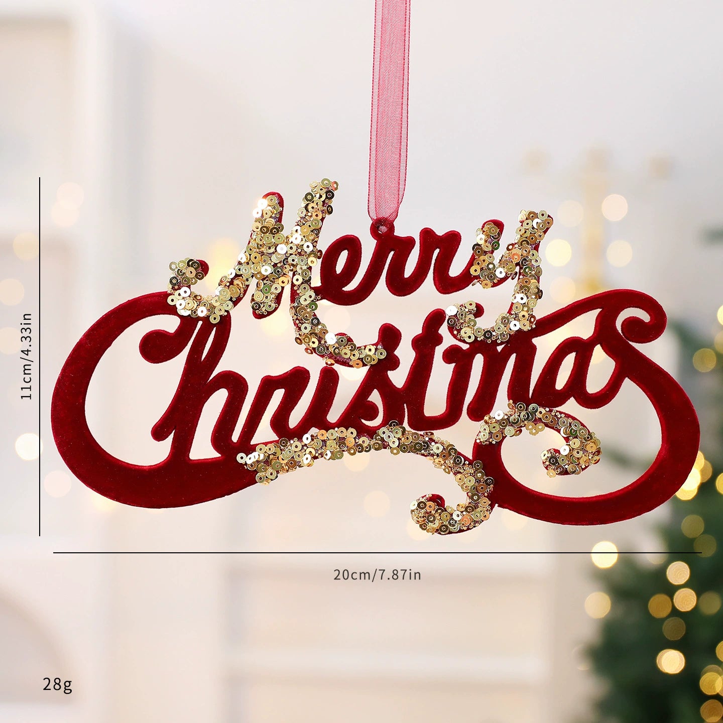Rote Weihnachtsdekoration, Flockenschnee-Anhänger, 15 cm, hochwertiges Material, perfekt für Weihnachtsbaum, Tischdeko, Geschenk
