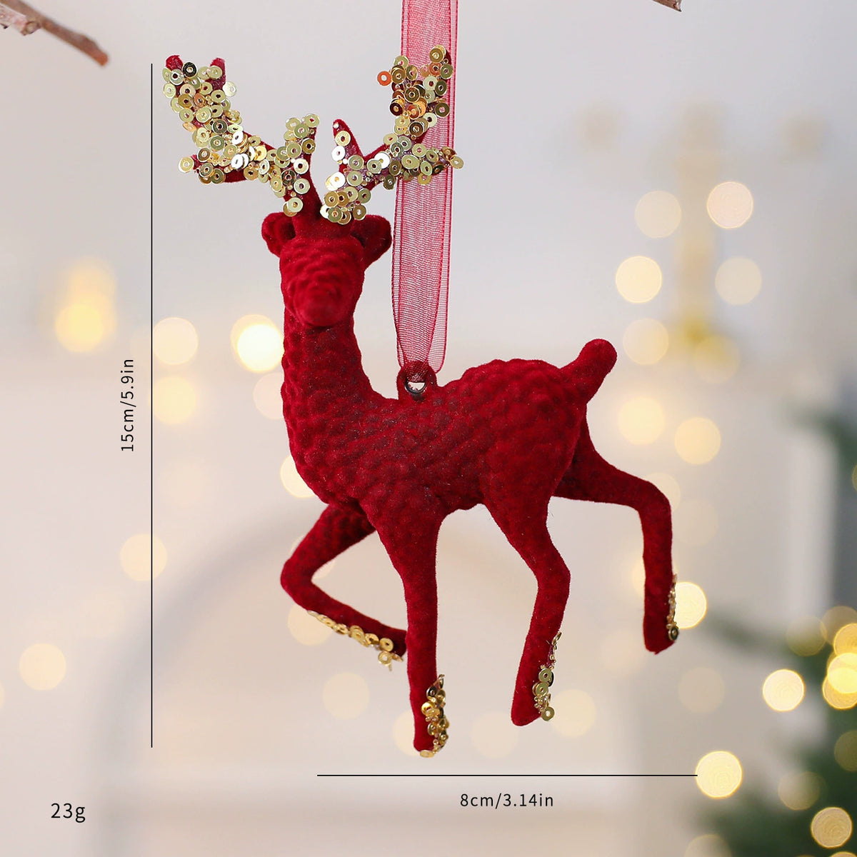Rote Weihnachtsdekoration, Flockenschnee-Anhänger, 15 cm, hochwertiges Material, perfekt für Weihnachtsbaum, Tischdeko, Geschenk
