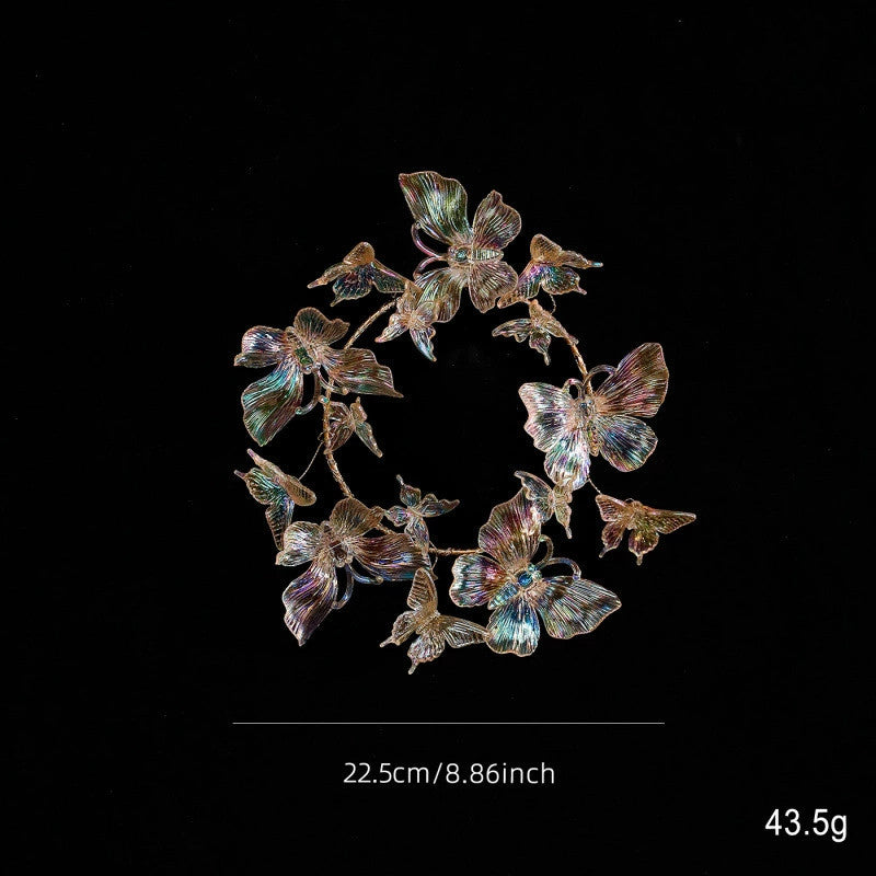 Weihnachtsbaum-Kranz Dekoration, 4 Designs, Kristallkette mit Perlen und Schmetterlingen, Transparent, 1 Stück ab Lager