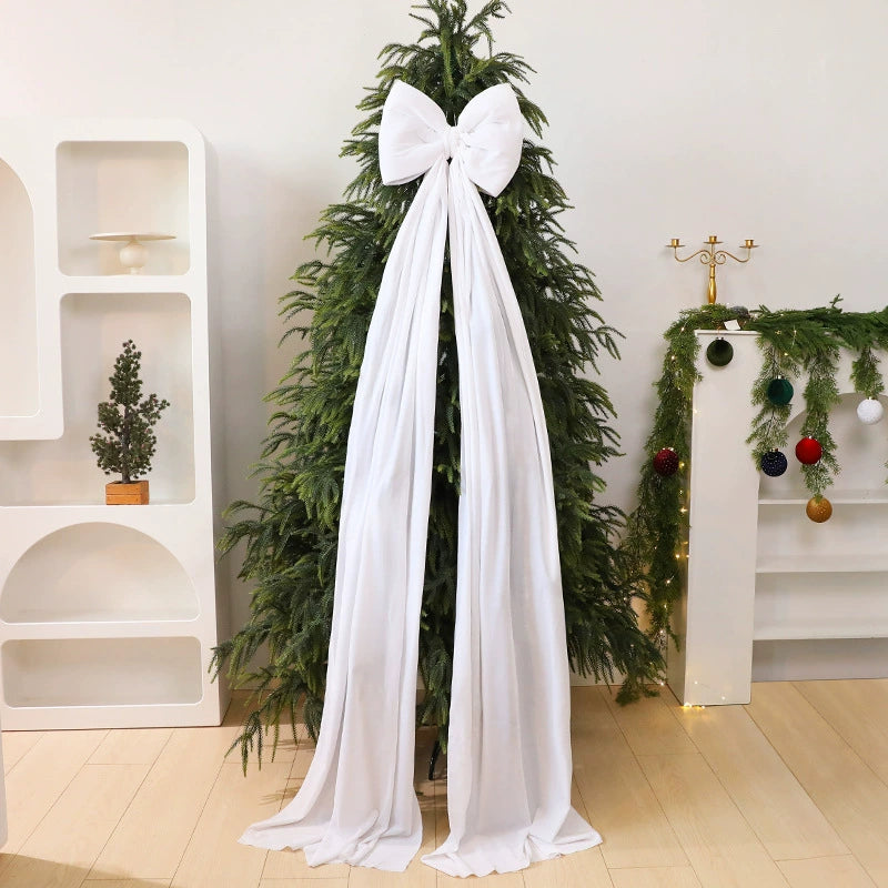 Riesige burgunderrote Samt-Schleife 200 cm – Weihnachtsbaum-Deko, Festliche Raumgestaltung, Hochzeits- & Event-Dekoration, 4 Farben