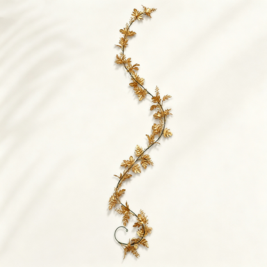 Goldene künstliche Efeu-Girlande 180 cm, festliche Deko für Laden, Hochzeit, Fenster, Wandgestaltung, 2 Varianten