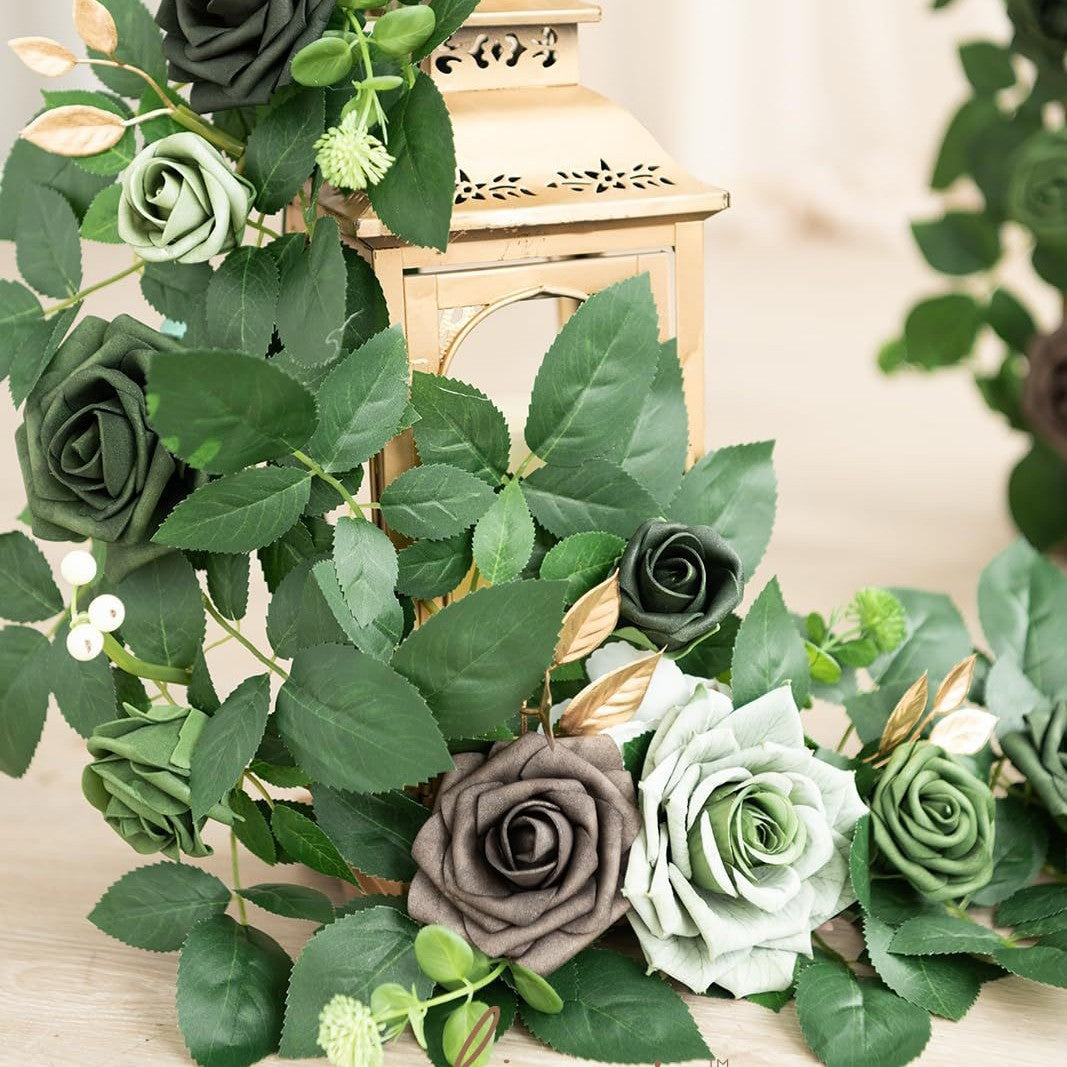 Künstliche Rosen-Rankpflanze 60 cm, Tischdekoration, Hochzeitsbogen, Event-Deko, langlebig, allergenfrei