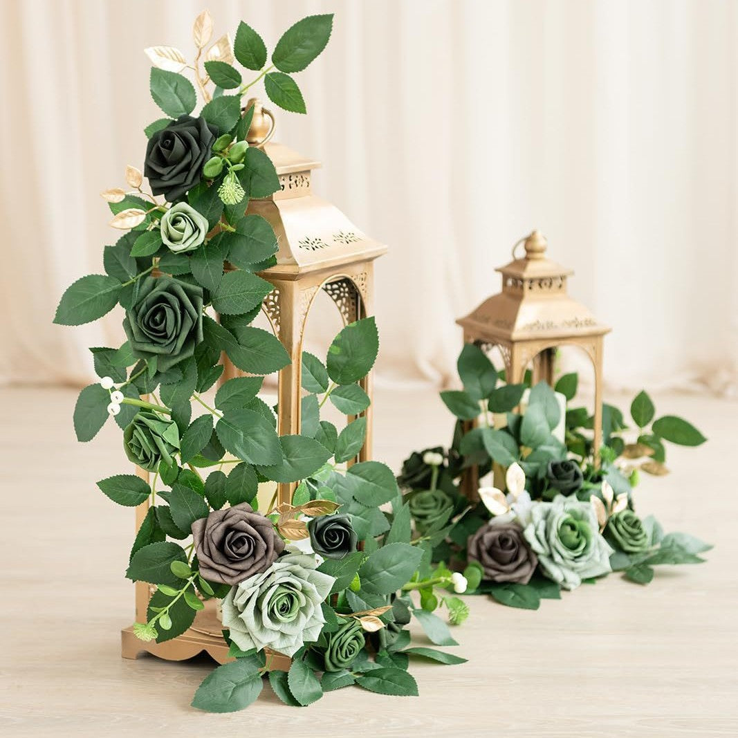 Künstliche Rosen-Rankpflanze 60 cm, Tischdekoration, Hochzeitsbogen, Event-Deko, langlebig, allergenfrei