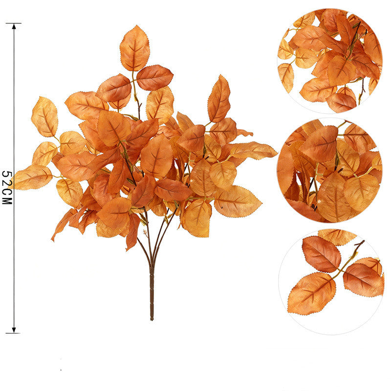 Künstlicher Ahornblatt-Zweig, 52 cm, Herbstfarben, Deko für Vase, Wandgestaltung, Hochzeit, Innenraum, Gewerbe & Privat