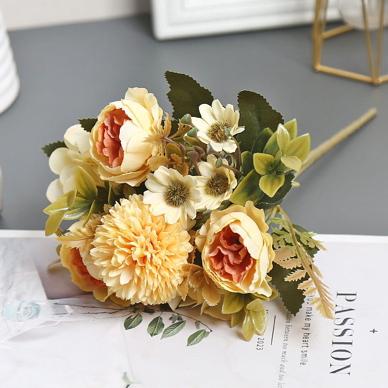Künstliche Austin Rosen Busche, 30 cm hoch, 4 Blüten, Seidenblumen für Hochzeit, Dekoration, Ladenausstattung, Zuhause