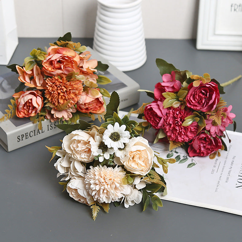 Künstliche Austin Rosen Busche, 30 cm hoch, 4 Blüten, Seidenblumen für Hochzeit, Dekoration, Ladenausstattung, Zuhause