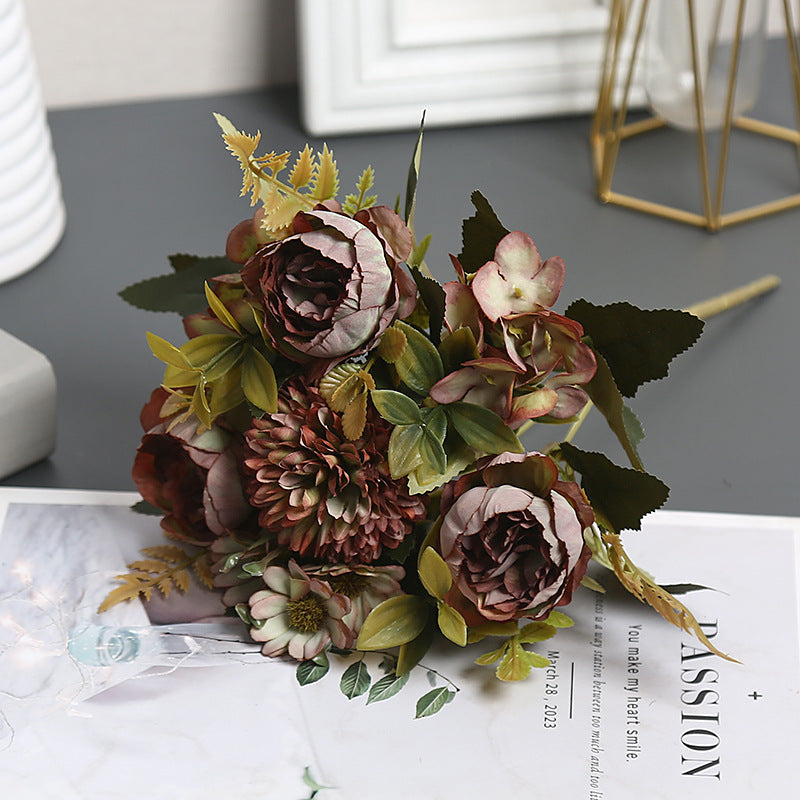 Künstliche Austin Rosen Busche, 30 cm hoch, 4 Blüten, Seidenblumen für Hochzeit, Dekoration, Ladenausstattung, Zuhause