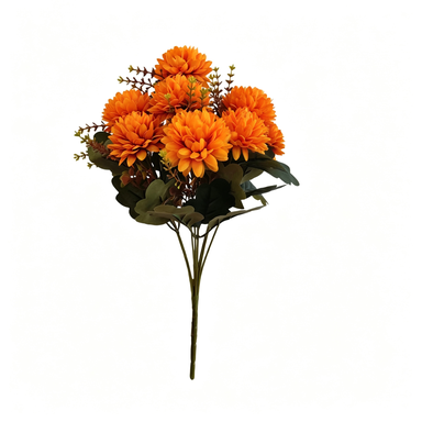 Künstliche Seidenblumen Pomeranze 37 cm, 8 Sträuße mit 48 Blüten, Hochzeit Dekoration, Herbstfarben, für Floristik & Innenraum