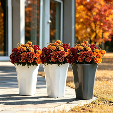 Künstliche Seidenblumen Pomeranze 37 cm, 8 Sträuße mit 48 Blüten, Hochzeit Dekoration, Herbstfarben, für Floristik & Innenraum