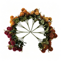 Künstliche Seidenblumen Pomeranze 37 cm, 8 Sträuße mit 48 Blüten, Hochzeit Dekoration, Herbstfarben, für Floristik & Innenraum