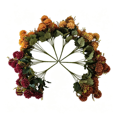 Künstliche Seidenblumen Pomeranze 37 cm, 8 Sträuße mit 48 Blüten, Hochzeit Dekoration, Herbstfarben, für Floristik & Innenraum