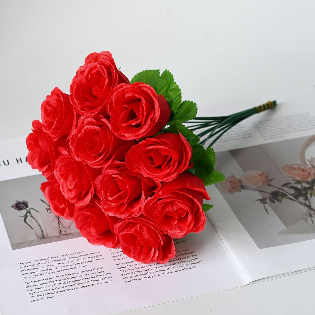 Einzelstiel Pfauenrose, 33 cm, Seidenblume, 12er Pack, Hochzeit, Feiertagsdekoration