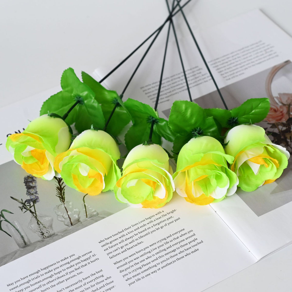 Einzelstiel Pfauenrose, 33 cm, Seidenblume, 12er Pack, Hochzeit, Feiertagsdekoration