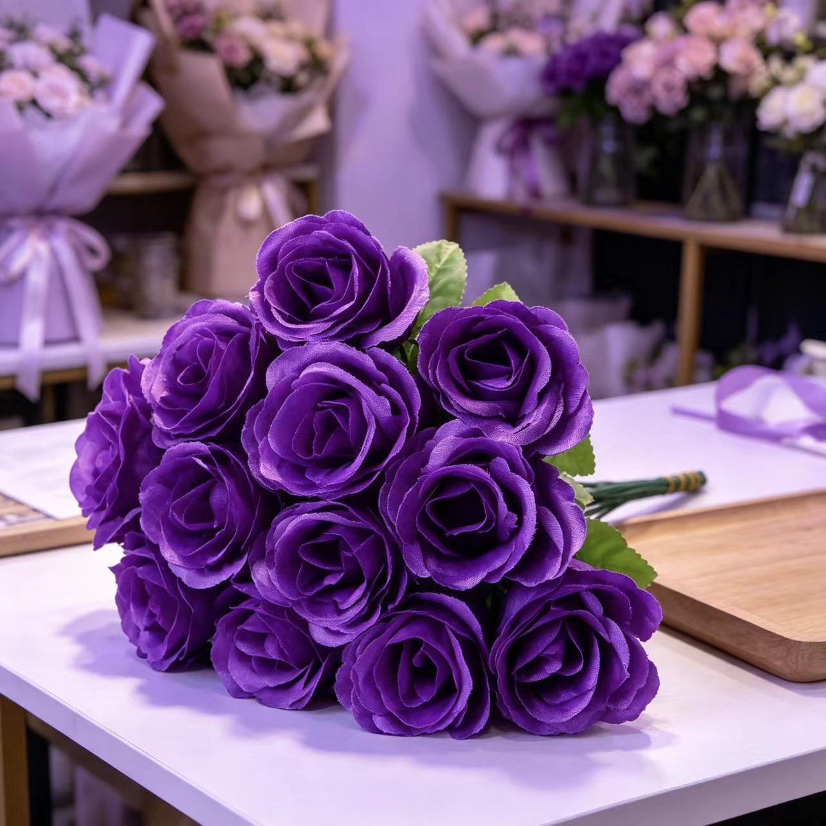 Einzelstiel Pfauenrose, 33 cm, Seidenblume, 12er Pack, Hochzeit, Feiertagsdekoration