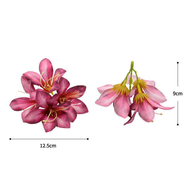 Künstliche Seidenblumen, 3 Bund Roter Judasbaum (12,5 cm), für Hochzeitsdekoration, Geschenkverpackung, DIY-Blumenarrangements