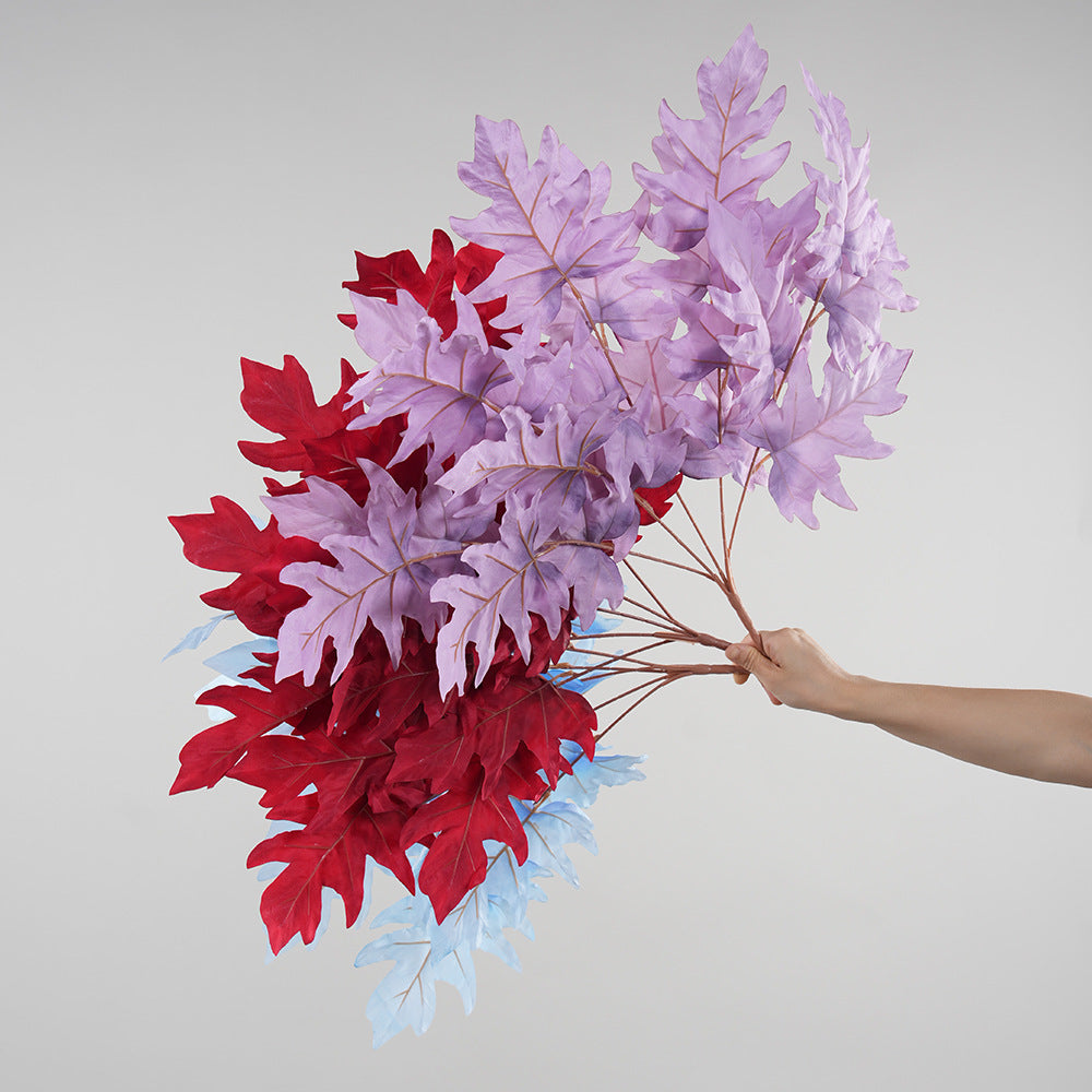 Künstliche Eichenlaub-Busch, 58 cm, moderne Innenraum-Dekoration, für Hochzeiten und Zuhause