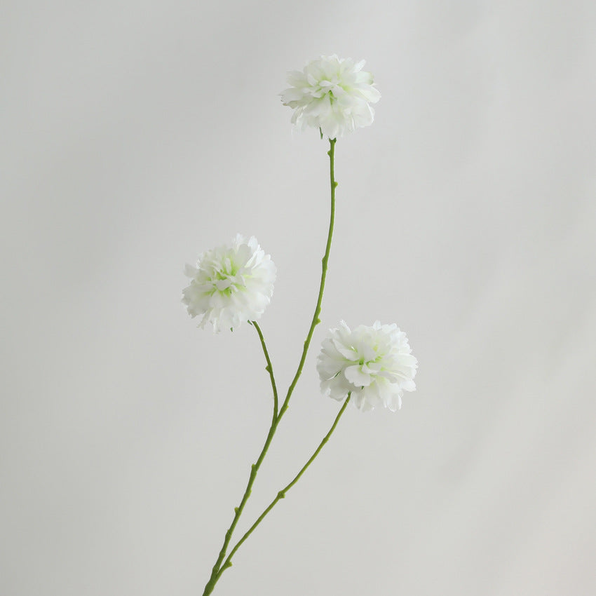 Künstliche Seidenblumen Carnation Busch, 80 cm hoch, 3 Blüten, 8 cm Durchmesser, für Hochzeit, Wohnkulturdeko, Floristik, Eventgestaltung