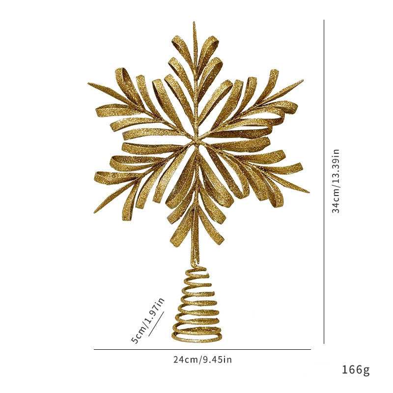 Weihnachtsbaumspitze Stern 5-zackig mit Lichtern – 6 Designs – Hochwer – kunstblumenshop