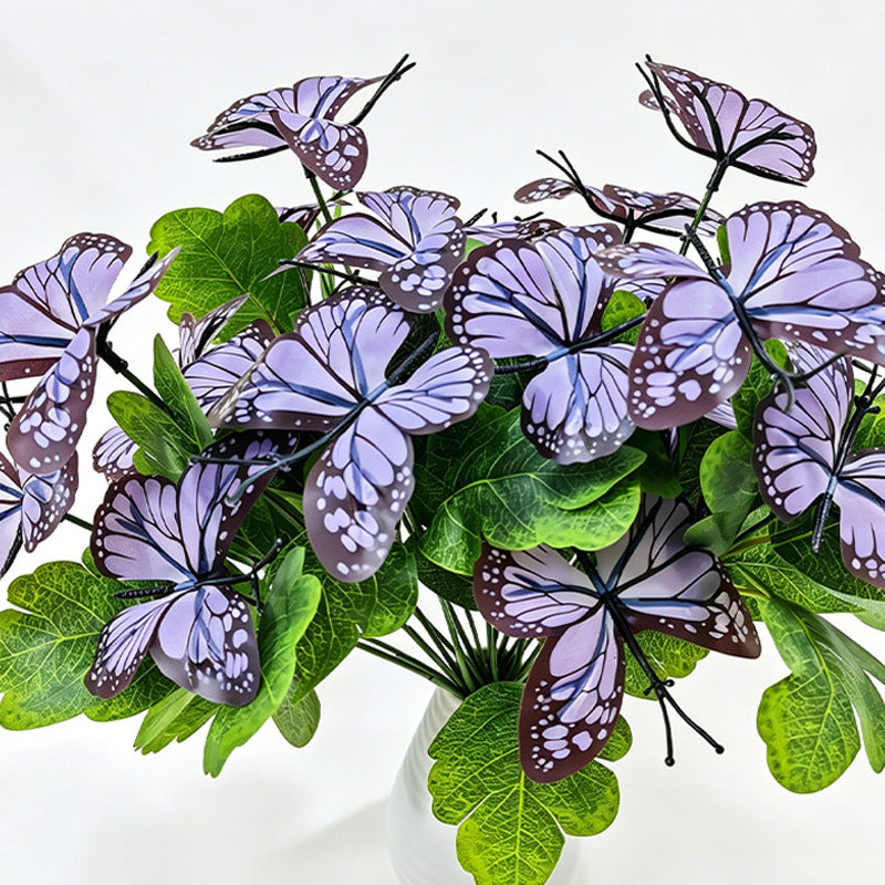 Künstliche Schmetterlingsblumen Büschel – 5 Köpfe, 29 cm, Hochwertige Dekoration für Hochzeit, Trauerfeier, Shop-Deko – Allergikerfreundlich, langlebig